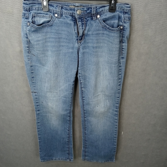 Nine West Vintage America 'Missy' women's bootcut blue jeans with rhinestones an - Picture 1 of 9